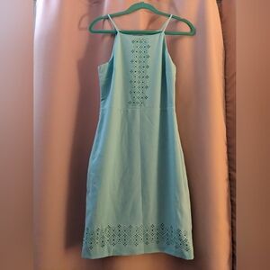 Banana Republic Gorgeous Light Blue Halter Shift Dress with Cut Out Front Detail